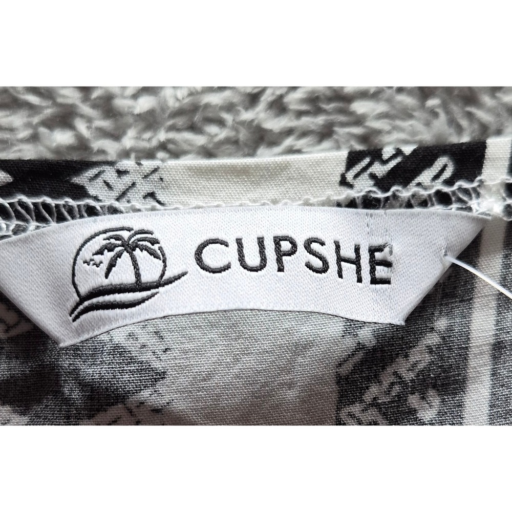 CUPSHE Black White Geometric Print Tiered Maxi Dress XL CAA05A5B097CA - Picture 6 of 6